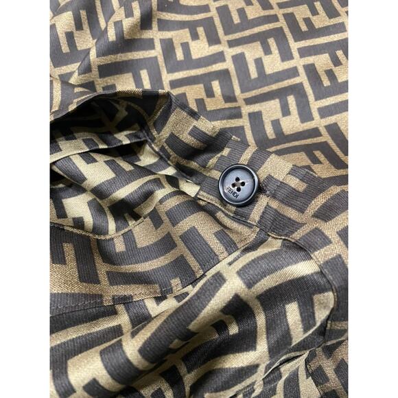 Fendi FF Twill Silk Flared Wide Leg Logo Monogram Tassel Tie Pants 40 - Picture 3 of 12